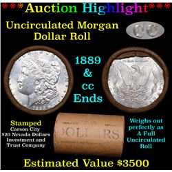 ***Auction Highlight*** 1889 & CC Uncirculated Morgan Dollar Shotgun Roll (fc)