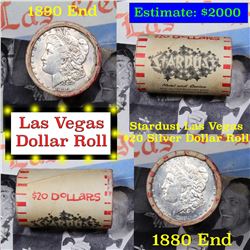 ***Auction Highlight*** Full Morgan/Peace Stardust Hotel silver $1 roll $20, 1880 & 1890 end (fc)