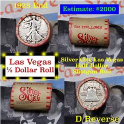 ***Auction Highlight*** Old Casino 50c Roll $10 Halves Silver City Hotel Vegas 1928 Walker & 'D' Fra