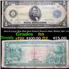 Image 1 : 1914 $5 Large Size Blue Seal Federal Reserve Note, Boston, MA  1-A Grades f+
