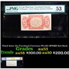 Image 1 : Third Issue 25c Fractional Currency FR-1291 SPNMB Red Back Graded au53 By PMG