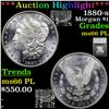 Image 1 : ***Auction Highlight*** 1880-s Morgan Dollar $1 Graded ms66 PL By SEGS