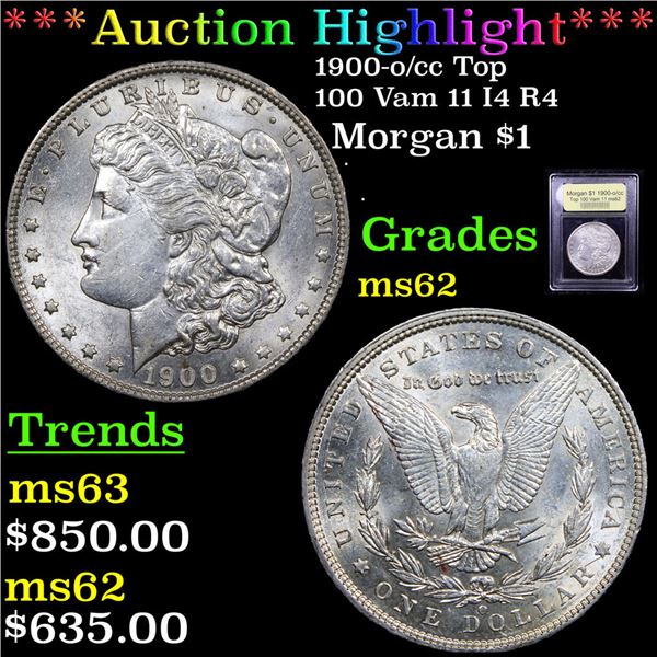 ***Auction Highlight*** 1900-o/cc Top 100 Vam 11 I4 R4 Morgan Dollar $1 Graded Select Unc By USCG