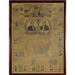 Lincoln & Hamlin: Rare Large 1860 Jugate Chart 