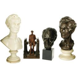 Collection of Three Lincoln Busts & One Statue 