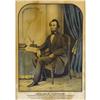 Image 1 : Beautiful Hand-Colored Engraving of Lincoln Sign 