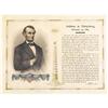 Image 1 : Framed Hand-Colored Engrv. of Gettysburg Address 