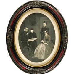 Oval-Framed Lincoln Family Engraving 