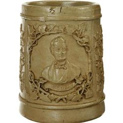 Abraham Lincoln: A Circa 1864 Glazed Pottery Mug 