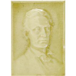 1885-Dated Abraham Lincoln Ornamental Tile 