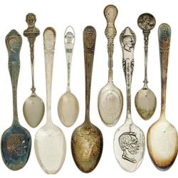 Collection Nine Abraham Lincoln Souvenir Spoons 