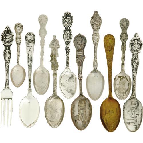 Ten Abraham Lincoln Related Souvenir Spoons