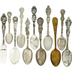 Ten Abraham Lincoln Related Souvenir Spoons 