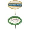 Image 1 : Pair of "Suffrage First" Oval Pinbacks 