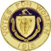 Image 1 : Woman's Suffrage: High Relief Enamel Brass Pin 