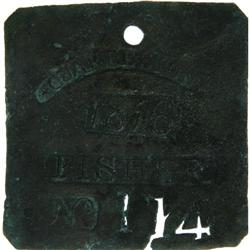 1816 Charleston FISHER Slave Hire Badge #114 