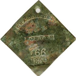 1859 Charleston PORTER Slave Hire Badge #766 