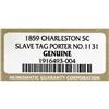 Image 3 : 1859 Charleston PORTER Slave Hire Badge NGC 