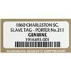 Image 3 : 1860 Charleston PORTER Slave Hire Badge NGC 