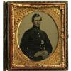 Image 1 : Cased 1/6th Plate Ruby Ambrotype- Union Soldier 