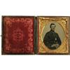 Image 2 : Cased 1/6th Plate Ruby Ambrotype- Union Soldier 