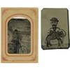 Image 1 : 1/6th Plate Tintype of a Bicyclist and Carnival 