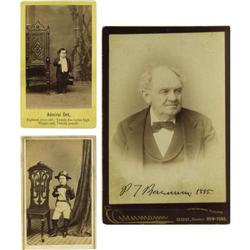 P T Barnum, Tom Thumb, & Admiral Dot Photographs 