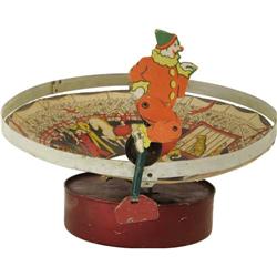 Vintage Unicycle Riding Circus Clown Wind-up Toy 