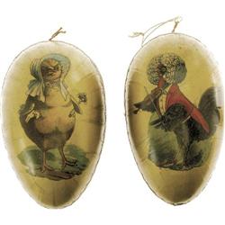 Pair of Vintage Egg Candy Containers 