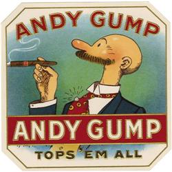 Andy Gump Tops 'Em All Cigar Label 