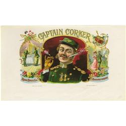 Captain Corker Military Cigar Label 