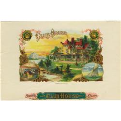 Club House Cigar Label by the Moehle Litho. Co. 