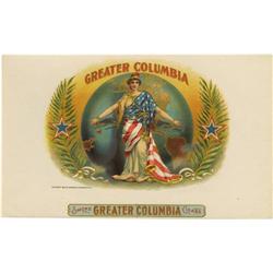 Greater Columbia Cigar Label American Litho. 