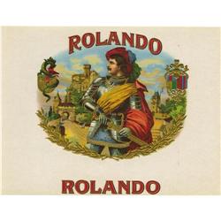 Rolando Cigar Label. Full color lithographed 