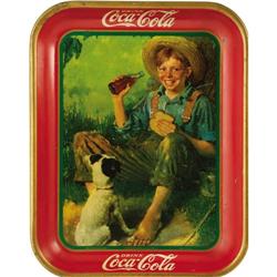 1931 Norman Rockwell Farm Boy Coca-Cola Tray 