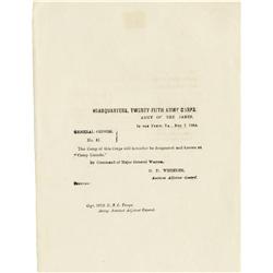 25th Corps General Orders Honoring Lincoln 