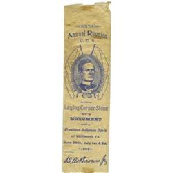 1896 Richmond, Virginia U.C.V. Reunion Ribbon 