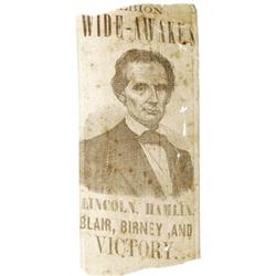 Abraham Lincoln: "Wide-Awakes" Campaign Ribbon 