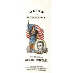 Abraham Lincoln Multicolor Paper Campaign Ribbon 
