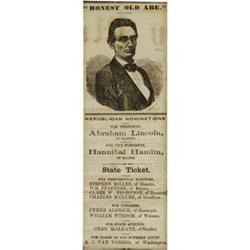 1860 Lincoln & Hamlin Minnesota Electoral Ticket 