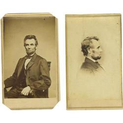 Pair of Abraham Lincoln Cartes de Visite. 