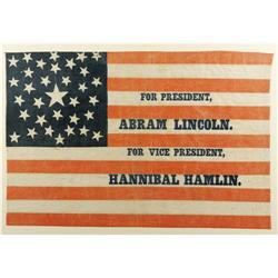 Classic 1860 Lincoln & Hamlin Campaign Flag 