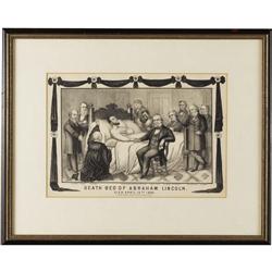 Fanciful Lincoln Deathbed Scene Print- Unusual 