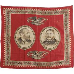 Garfield & Arthur: 1880 Campaign Bandanna. 