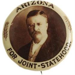 Theodore Roosevelt: 7/8" Button AZ Statehood 