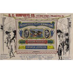 Unique 1912 Roosevelt & Johnson Jugate Poster 