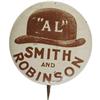 Image 1 : Al Smith: Rare 7/8" Litho Tin Button Brown Derby 