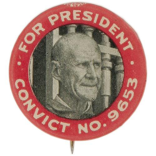 Eugene V. Debs: Classic 1" "Convict" Button 1920
