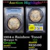 Image 1 : ***Auction Highlight*** PCGS 1904-o Rainbow Toned Morgan Dollar $1 Graded ms65 By PCGS (fc)