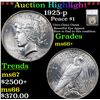 Image 1 : ***Auction Highlight*** 1925-p Peace Dollar $1 Graded ms66+ By SEGS (fc)